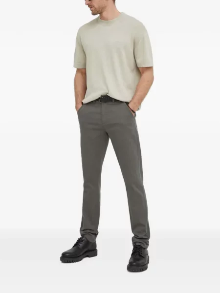 Pantaloni chino Lindbergh cu autograf gri