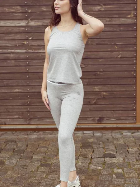 Комплект: майка и леггинсы для спорта сірий