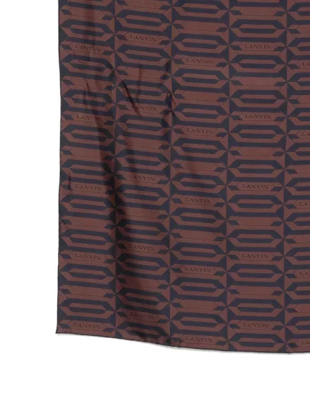 Fular Lanvin de mătase cu imprimeu geometric maro