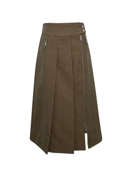 Fustă midi 3.1 Phillip Lim în carouri maro
