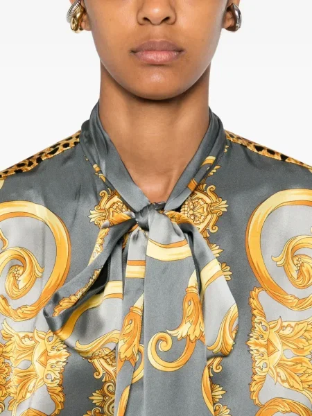 Μεταξωτό πουκάμισο Versace γκρι