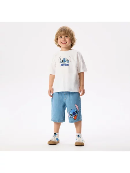Reserved Džínové šortky Lilo & Stitch modrá