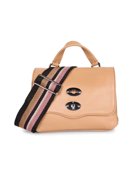 Torebka Zanellato biznesowa z nitami brązowa