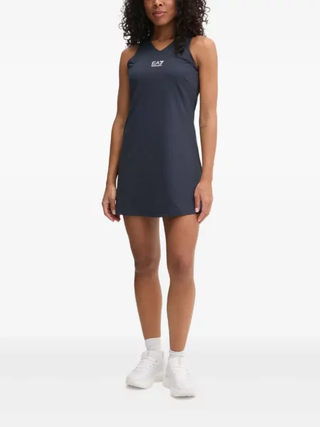 Κοστούμι μίνι φόρεμα Ea7 Emporio Armani με λαιμόκοψη v μπλε