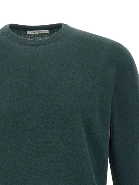 Pulover Kangra cu decolteu rotund verde
