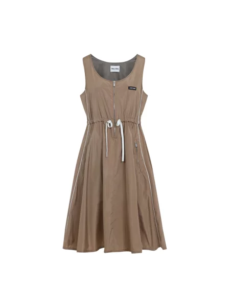 Mała mały sukienka mini Miu Miu beżowa