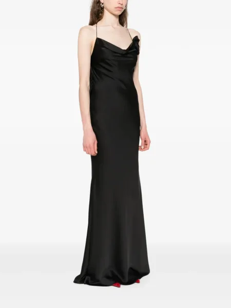Rochie maxi Parlor cu model floral de costum negru
