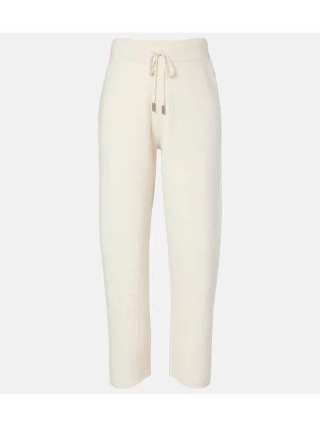 Spodnie dresowe Moncler wełniane białe