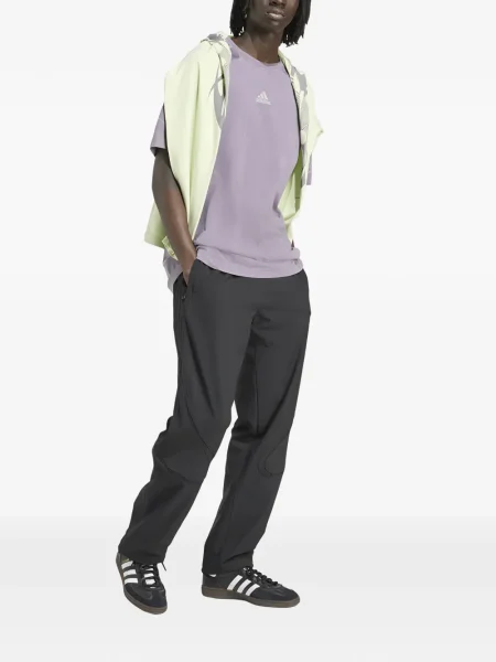 Běžecké pruhované prošívané tričko Adidas oranžové