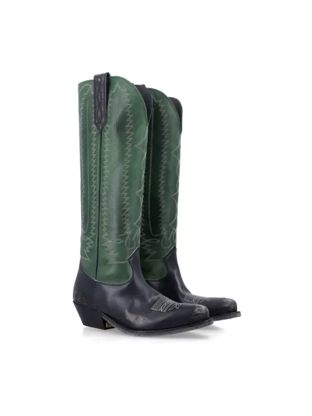 Botki Golden Goose skórzane zielone