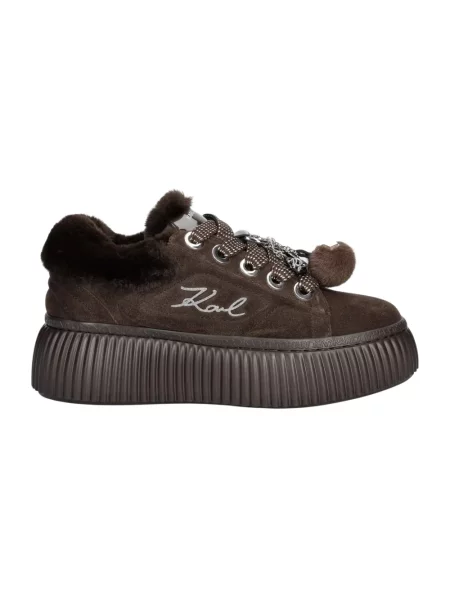 Sneakersy Karl Lagerfeld skórzane brązowe