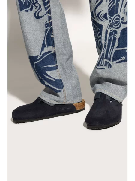Zomšinės kambarinės šlepetės Birkenstock mėlyna