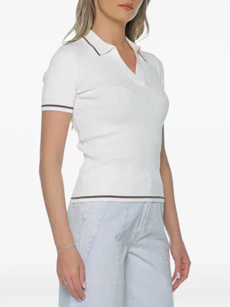 Gulerat tricou polo Armani Exchange alb