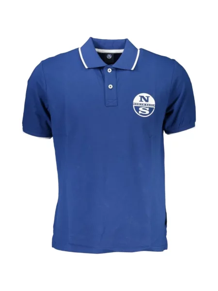 Tricou polo North Sails cu autograf albastru