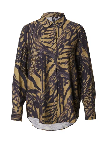 VERO MODA Bluză VMJOSS IBEN metalic / kaki gri