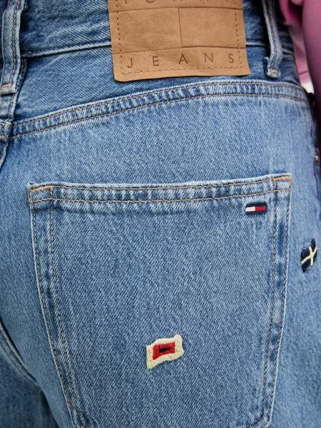 Tommy Jeans дънки straight дамски синьо