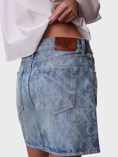 Міні джинсова спідниця Calvin Klein Jeans блакитна