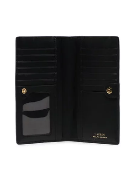 Lauren Ralph Lauren Didelė Moteriška Piniginė Slim Wallet Wlt Med juoda