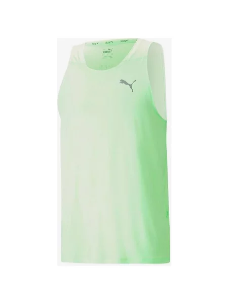 Jasnozielona koszulka Puma Run Cloudspun Single bez rękawów L zielona