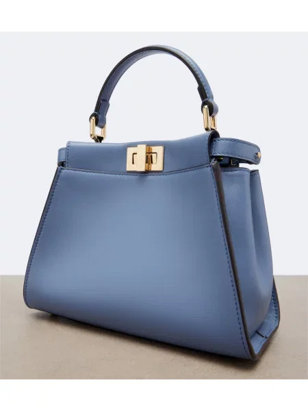 Top Fendi din piele albastru
