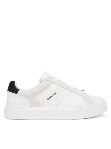 Calvin Klein Sneakers Classic Cupsole Laceup Tape Lth alb