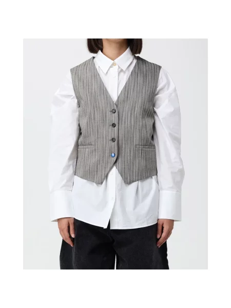 Kamizelka Paul Smith w jodełkę szara