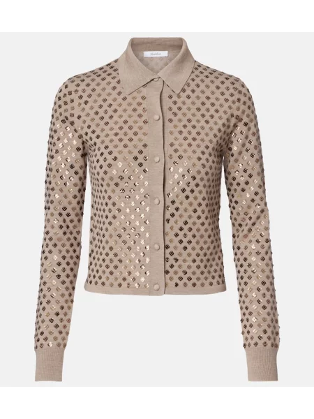 Cardigan Max Mara de lână bej