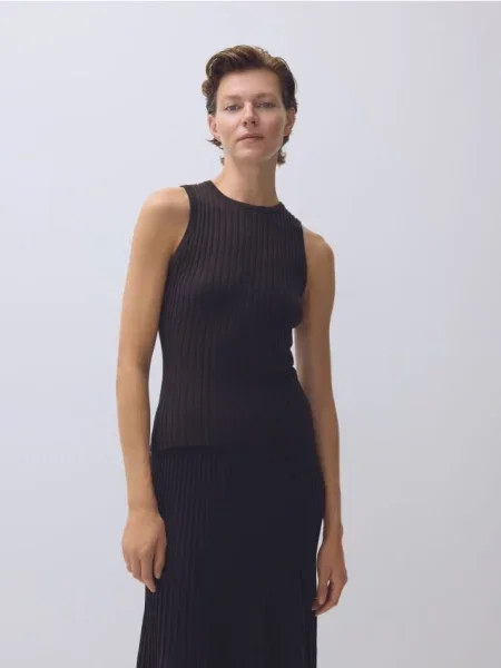 Dzianinowa koszula Reserved brązowa