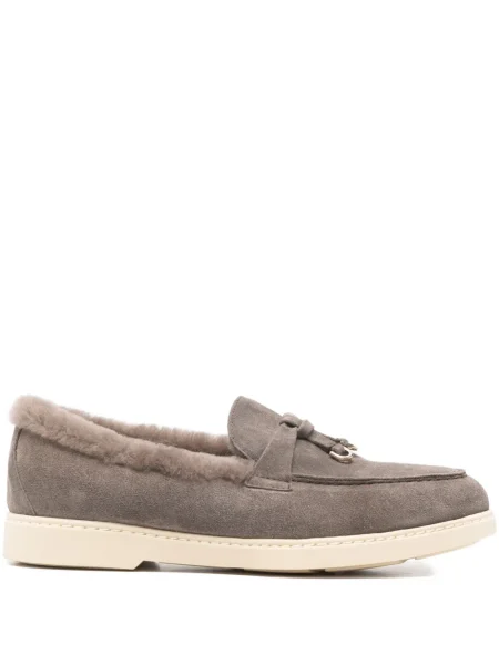 Pantofi loafer Doucal's din piele gri