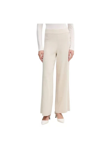 Joseph Ribkoff spodnie z jedwabiem szerokie high waist beżowy