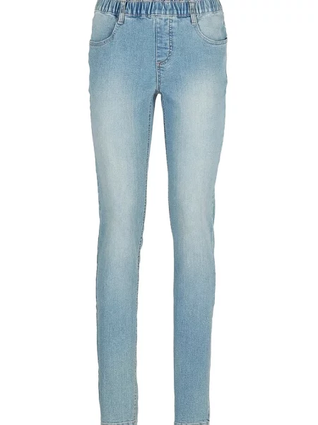 Dżinsy Skinny mid waist z wygodnym paskiem niebieskie