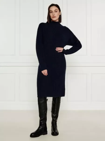 BOSS ORANGE De lână rochie C_Fagdassy portocaliu