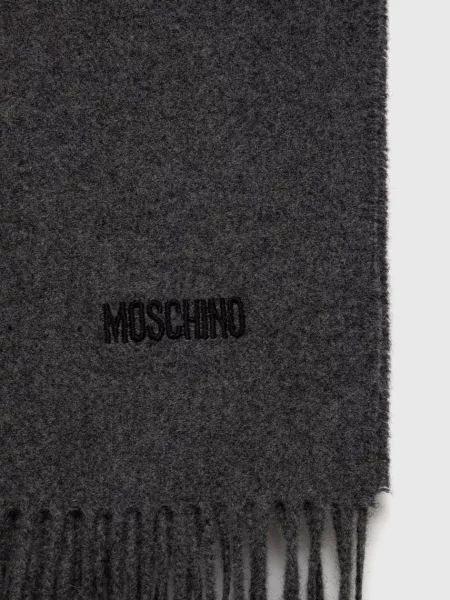 Вовняний шарф Moschino однотонний чорний