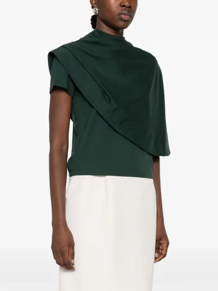 Tricou Magda Butrym drapate verde