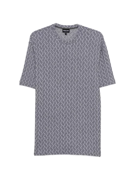 Tricou Giorgio Armani cu imprimeu geometric albastru