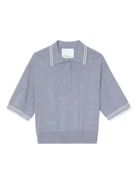 Tricou 3.1 Phillip Lim din lână merinos scurt gri