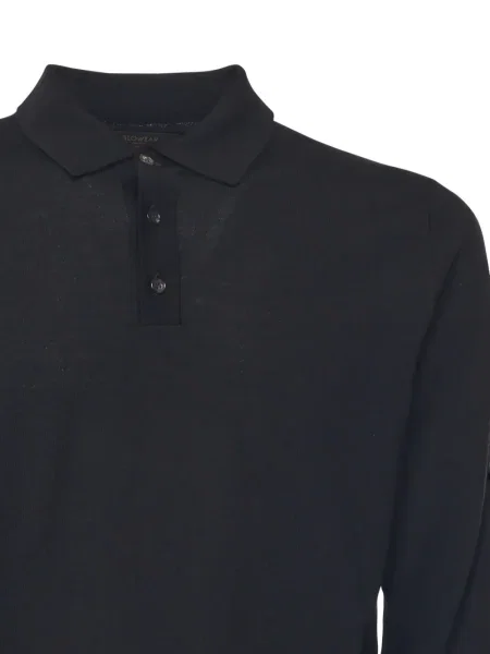 Μάλλινο polo Zanone μαύρο