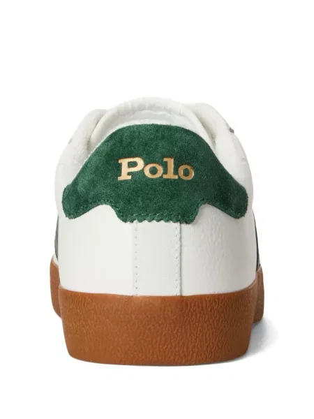 Iš natūralios odos trumpas dryžuotos polo marškinėliai Polo Ralph Lauren pilka