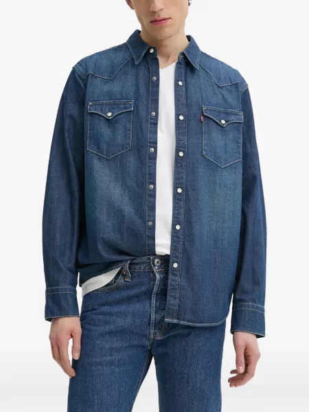 Pulover Levi's® cu autograf cu cordon cu 5 buzunare alb