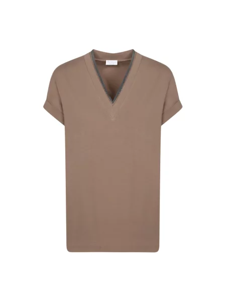 Koszulka Brunello Cucinelli brązowa
