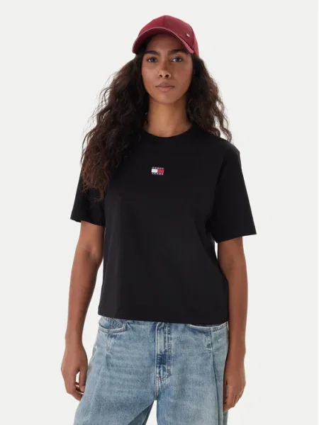 Tommy Jeans Tricou roșu alb negru