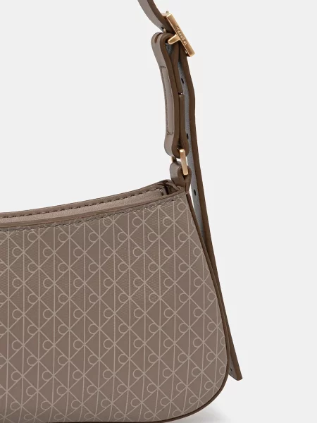Calvin Klein Táska Emblem Aop Small Shoulder Bag bézs