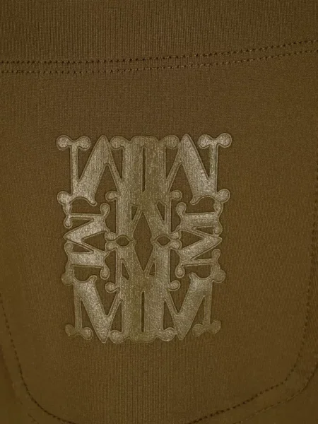 Pantaloni Max Mara cu broderie cu cordon maro