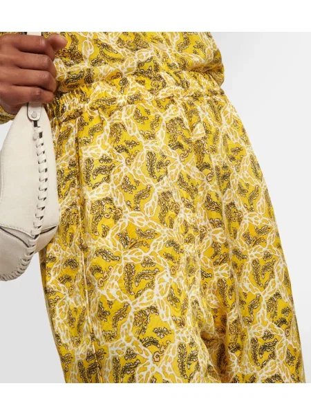 Pantaloni Isabel Marant de mătase cu imagine