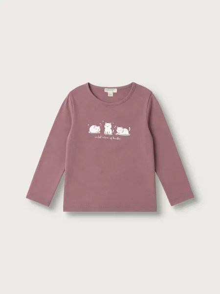 United Colors of Benetton tričko s dlhým rukávom detské fialová