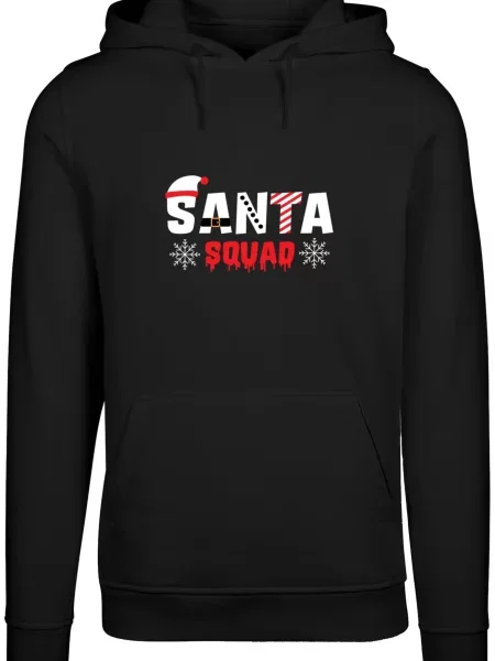 Merchcode Mikina Santa Squad zelená / červená / černá bílá