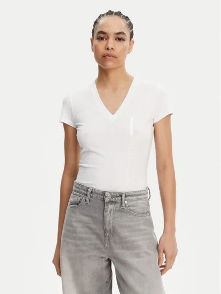 Armani Exchange Póló Slim Fit fehér