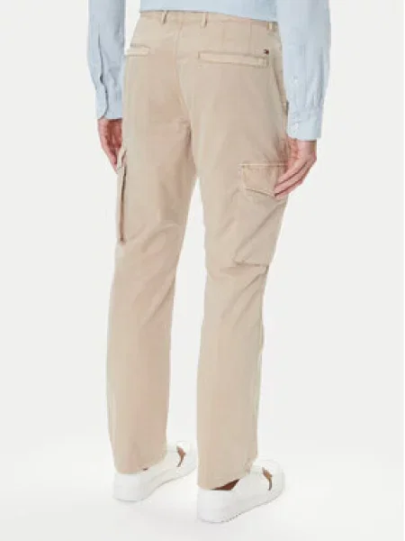 Tommy Hilfiger Hlače iz tkanine Denton Straight Fit bež