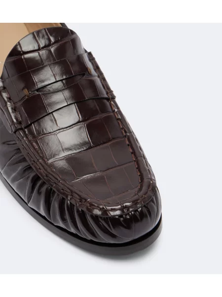 Pantofi loafer Max Mara din piele maro