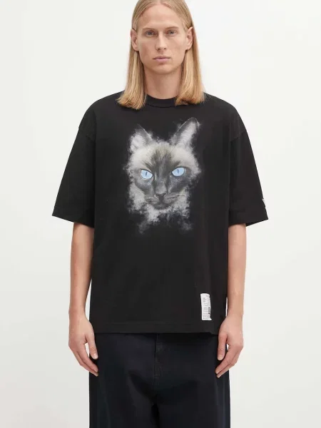 Maison MIHARA YASUHIRO tricou din CAT PRINTED cu imprimeu negru